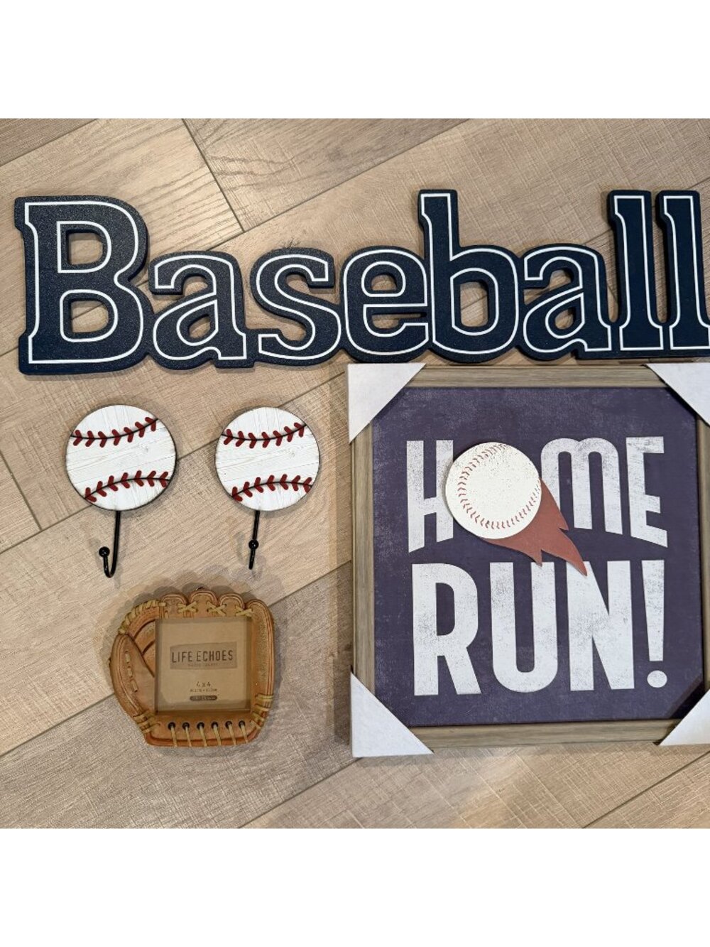 Baseball Room Wall Decor Lot of 5 Items Home Run